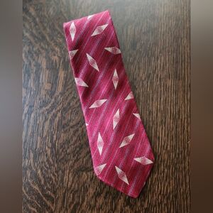 Vintage Giorgio Armani Red Gold  Silk Necktie EUC $29